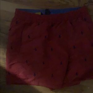 Polo swim trunks.